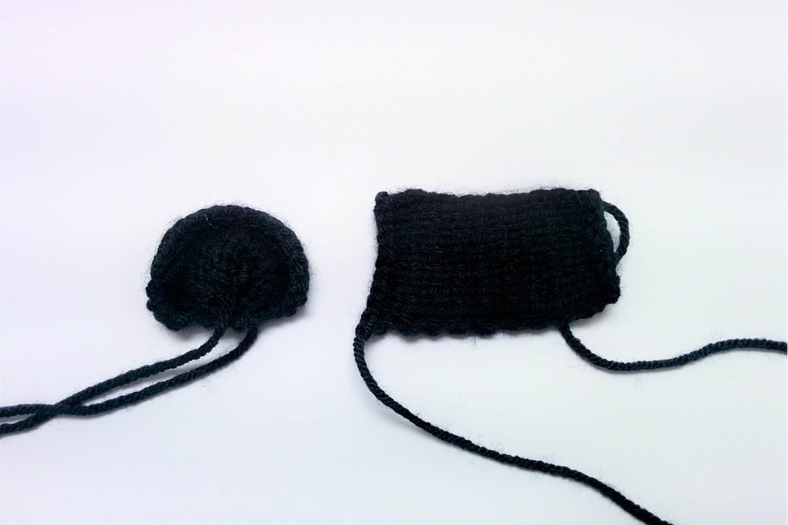Kids panda beanie knitting pattern