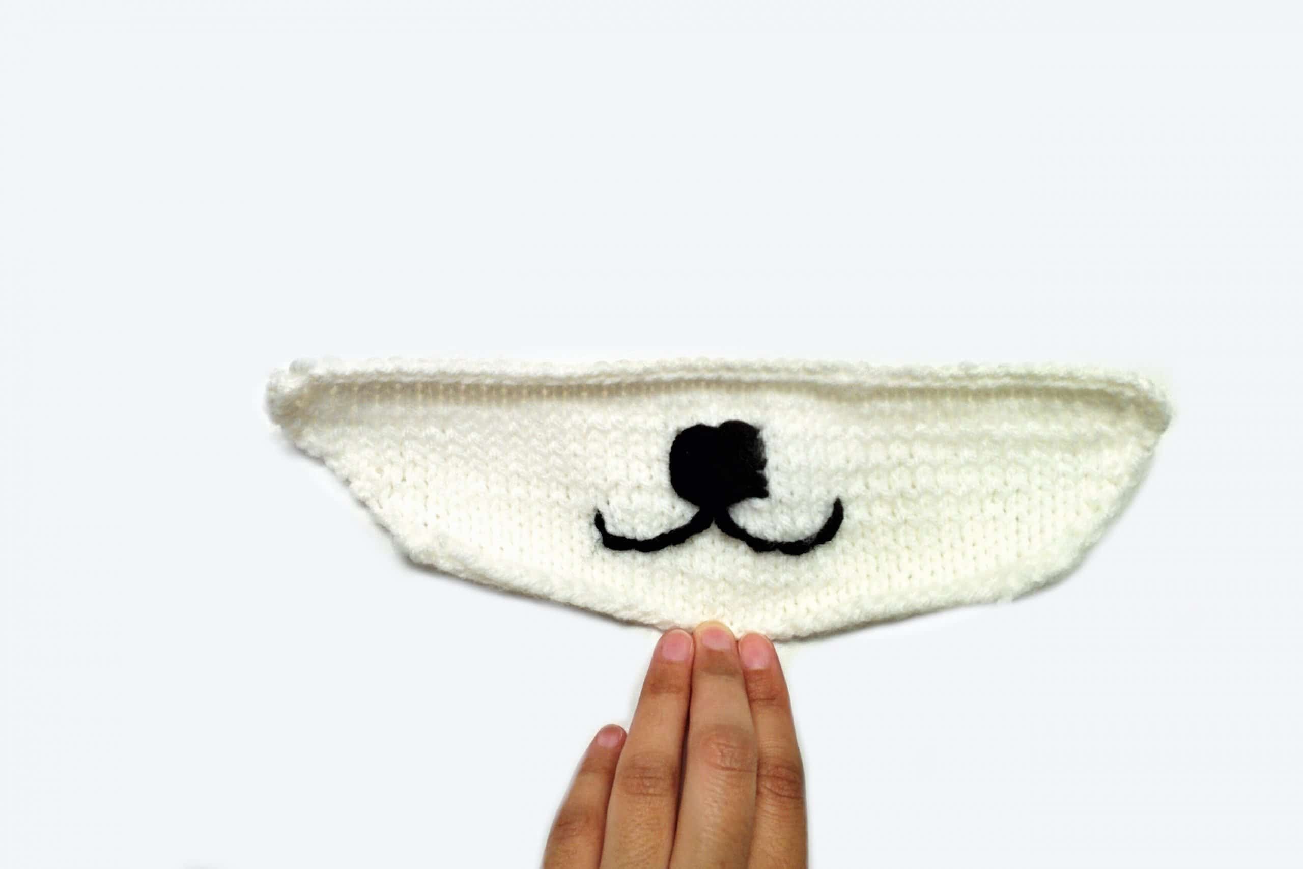 Kids panda beanie knitting pattern