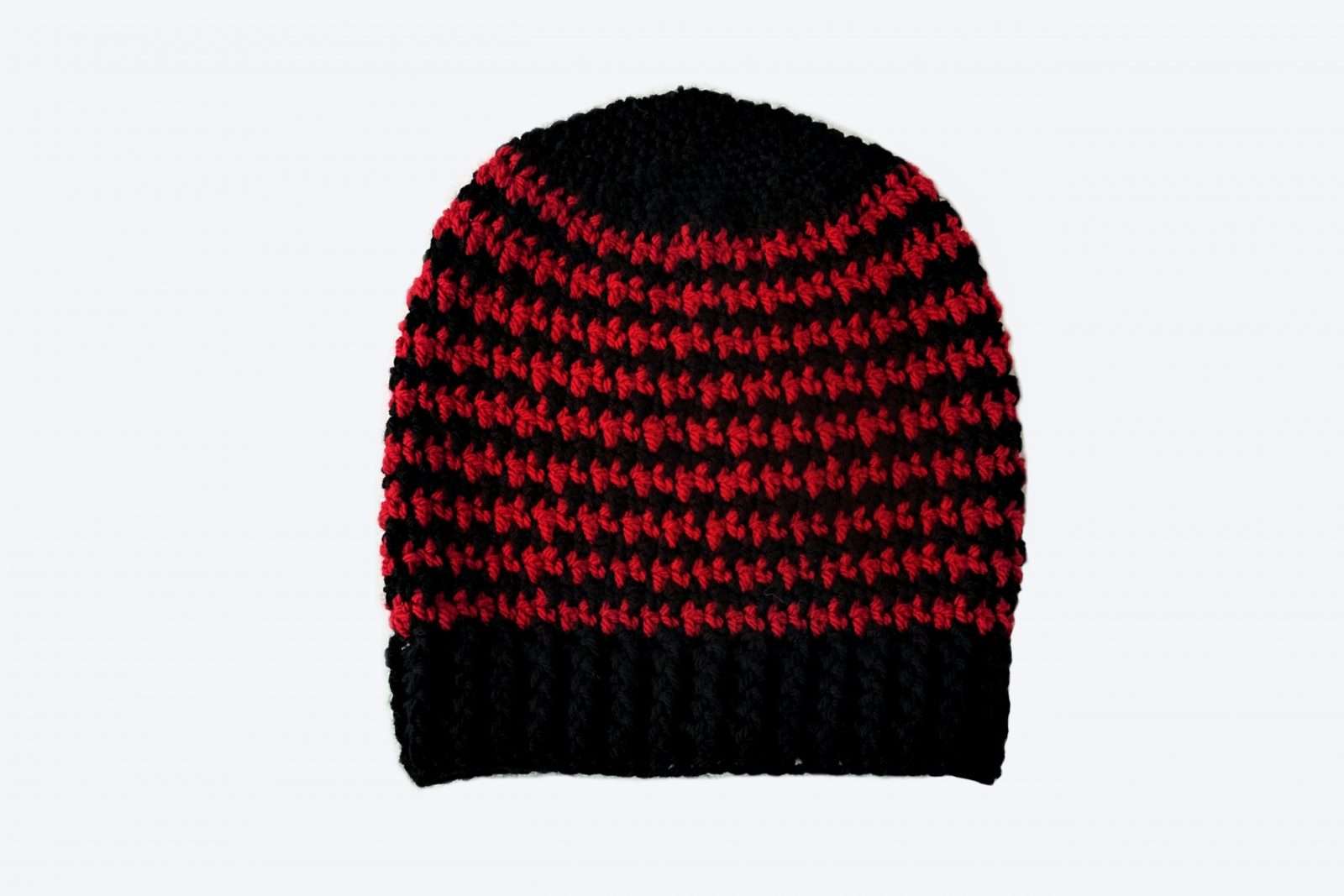 free crochet beanie pattern mens houndstooth