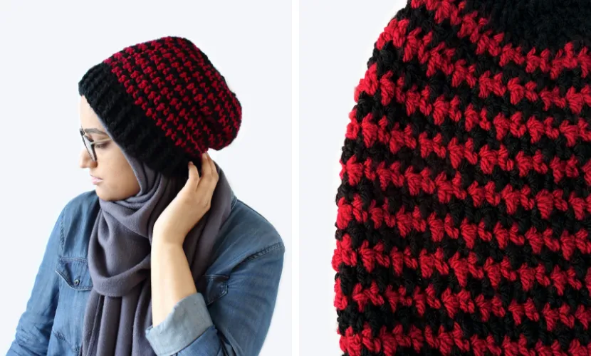 Free crochet slouchy beanie pattern