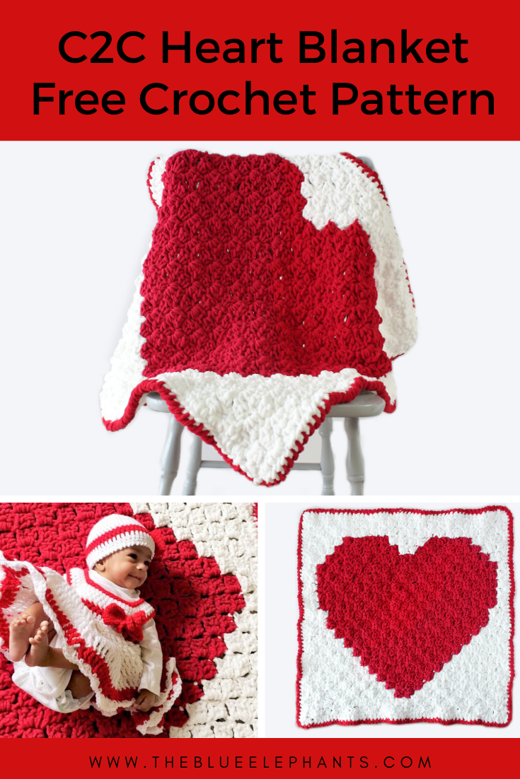 C2c Heart Blanket Free Crochet Blanket Pattern C2c Heart Blanket Free Crochet Blanket Pattern