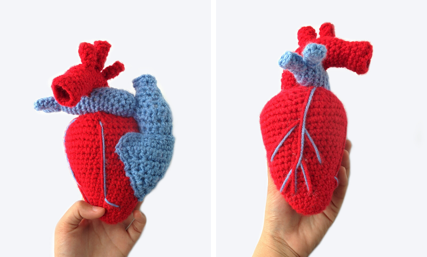 Crochet realistic heart pattern