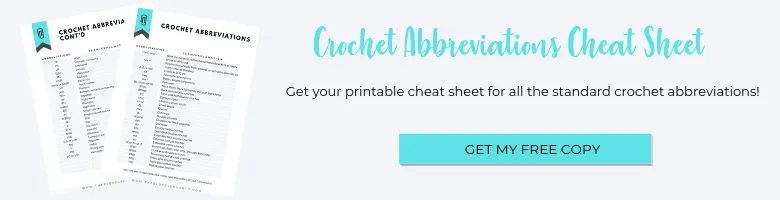 Crochet abbreviations cheatsheet