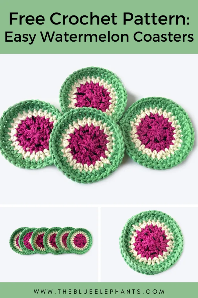 Watermelon crochet coasters pattern crochet for beginners