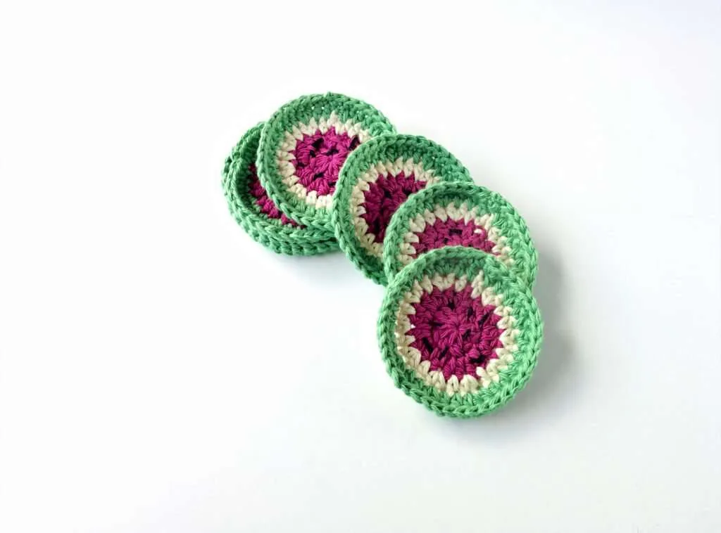 Watermelon crochet coasters pattern crochet for beginners