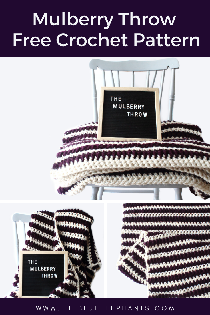 Mulberry throw easy crochet blanket pattern