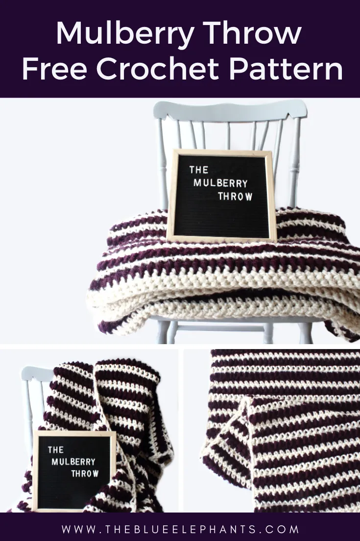Mulberry throw easy crochet blanket pattern