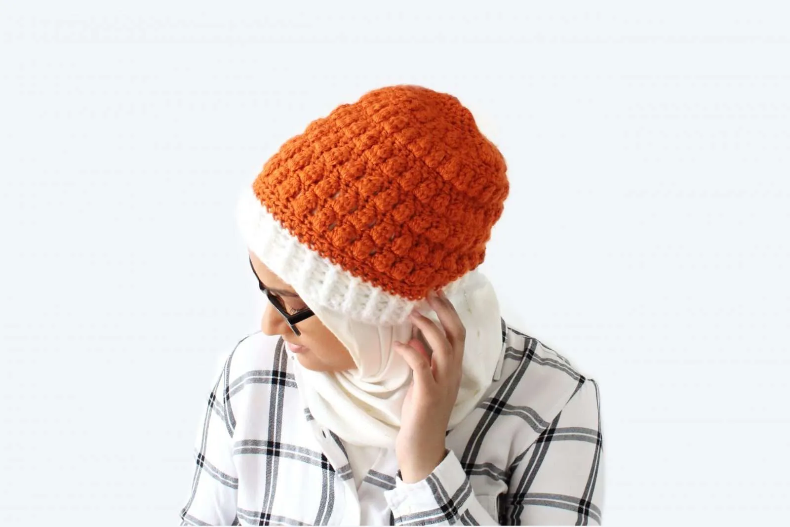 Pumpkin spice crochet beanie pattern
