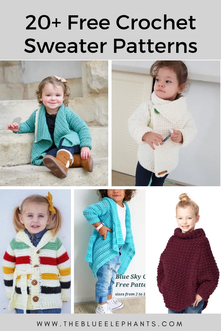 20+ Free Crochet Sweater Patterns for Adults and Kids!