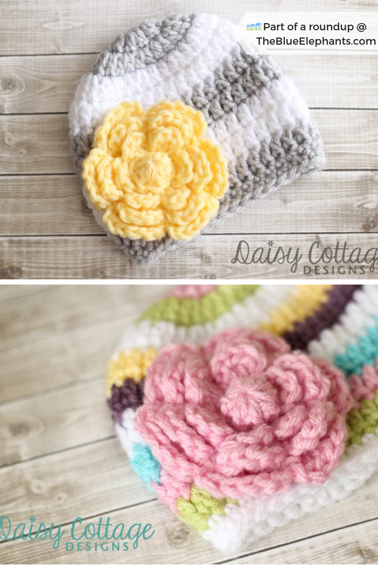 3 Crochet Flower Applique Patterns + Tutorial