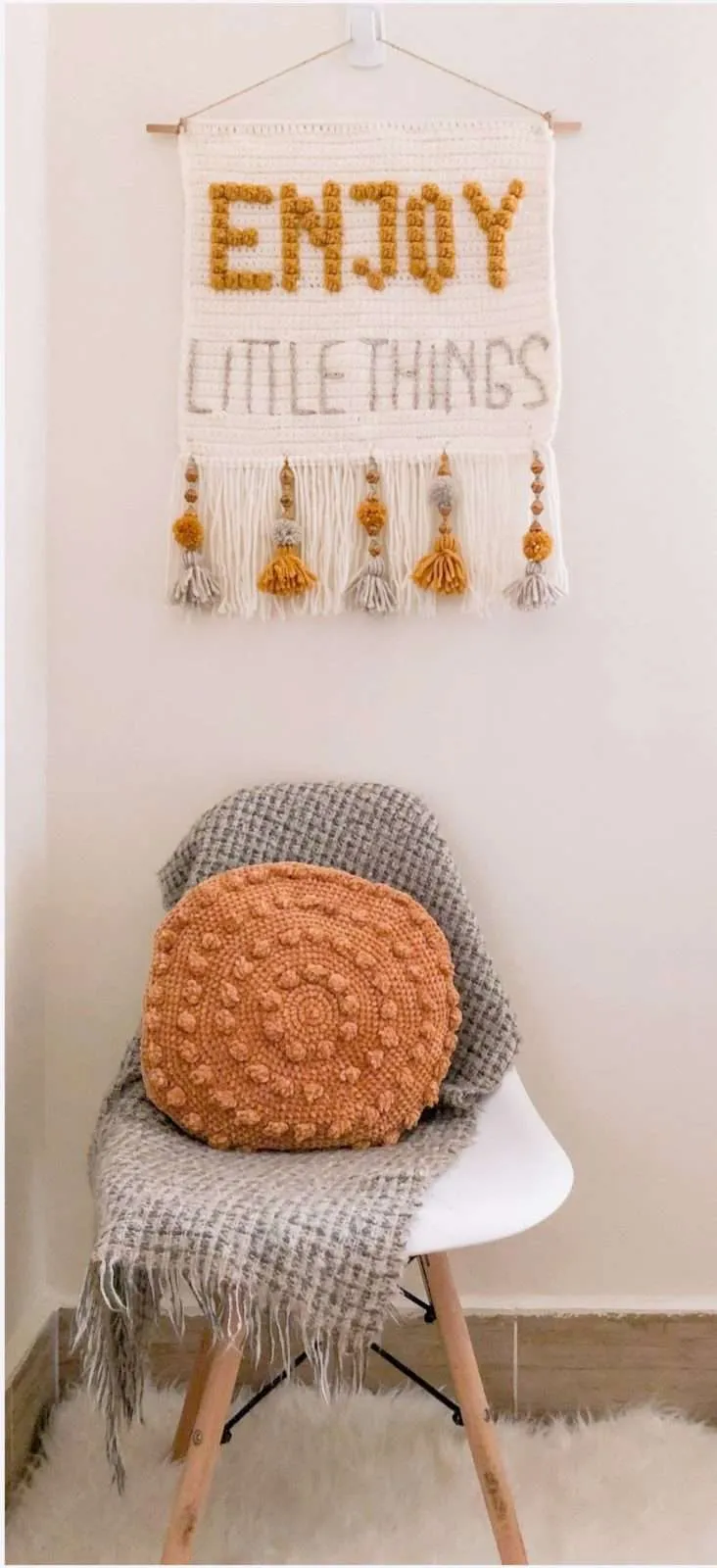 "Enjoy Little Things" Wall Hanging: Pattern by Topknotch Crochet
